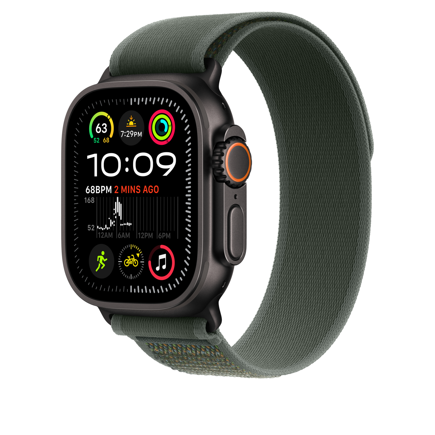 EOL Trail-bandje - Groen (49 mm) - M/L - Zwart titanium