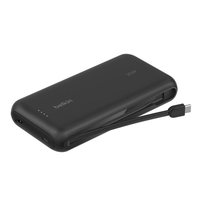 Belkin BoostCharge | 20.000mAh-powerbank met geïntegreerde USB-C-kabel - Zwart