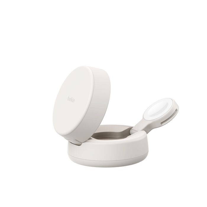 Belkin UltraCharge Pro | 2-in-1 verstelbare magnetische lader met Qi2 (25W) - Zandsteen