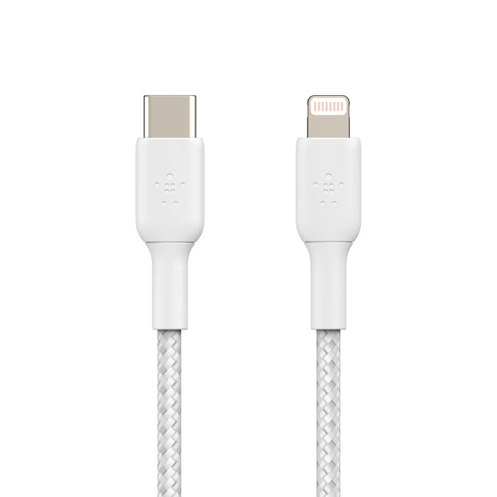 Belkin BoostCharge | Câble à gaine tressée USB-C/Lightning - 1m - Blanc
