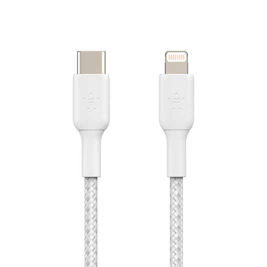 Belkin BoostCharge | Gevlochten USB-C/Lightning-kabel - 1m - Wit