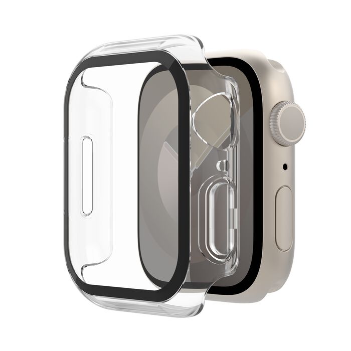 Belkin ScreenForce | TemperedCurve Antimicrobiële Screenprotector + bumper voor Apple Watch Series 9/8/7/SE - 44/45 mm - Transparant