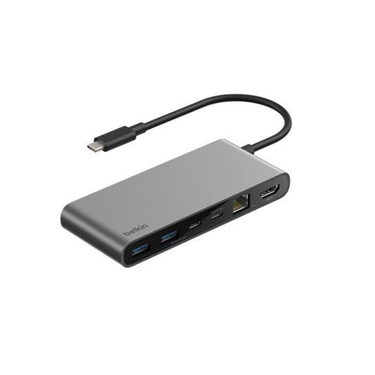 Belkin Connect | 8-en-1 Hub USB-C (USB-C / USB-C PD / 2 x USB-A / 2,5 Gb Ethernet / HDMI / SD & microSD card)