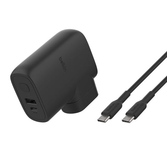 Belkin BoostCharge | Hybride 25W-wandlader + 5.000mAh-powerbank & reisadapterset - Zwart