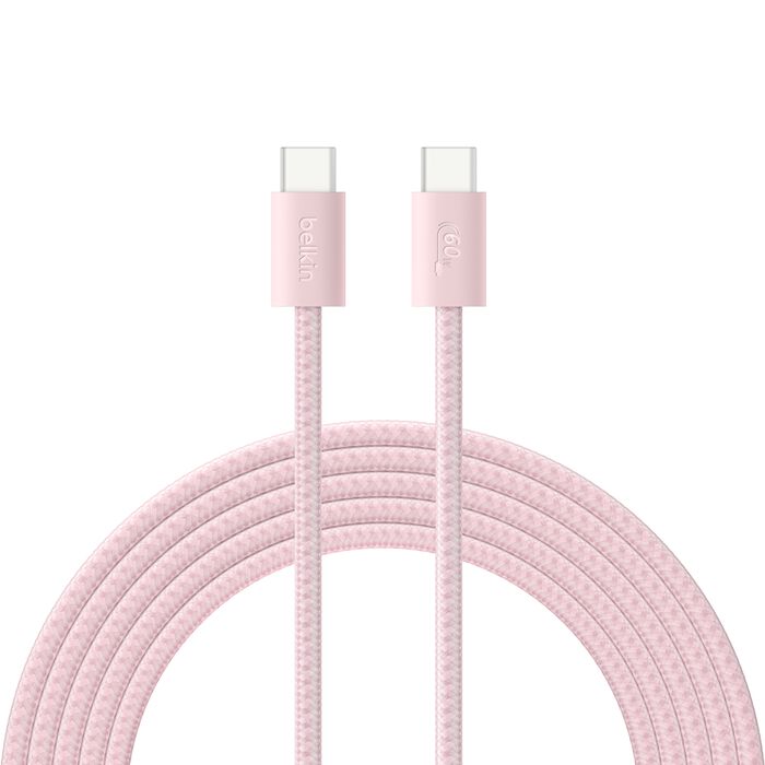 Belkin BoostCharge | USB-C Chargeur secteur (30 W) + câble USB-C/USB-C - 2m - Rose poudré