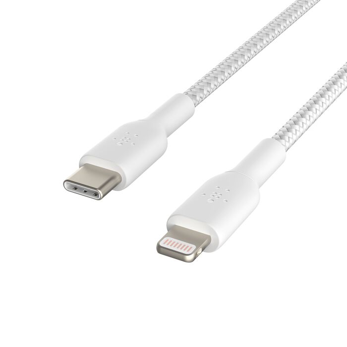 Belkin BoostCharge | Câble à gaine tressée USB-C/Lightning - 1m - Blanc