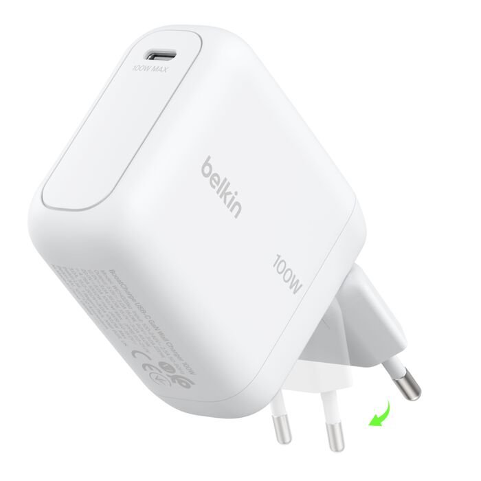 Belkin BoostCharge | Chargeur secteur GaN USB-C (100W) - Blanc