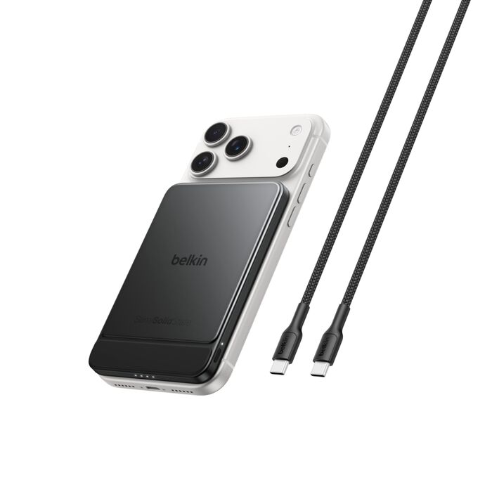 Belkin UltraCharge Pro | Magnetische draadloze 5.000mAh-powerbank met Qi2 & BoostSolid-cel - Zwart