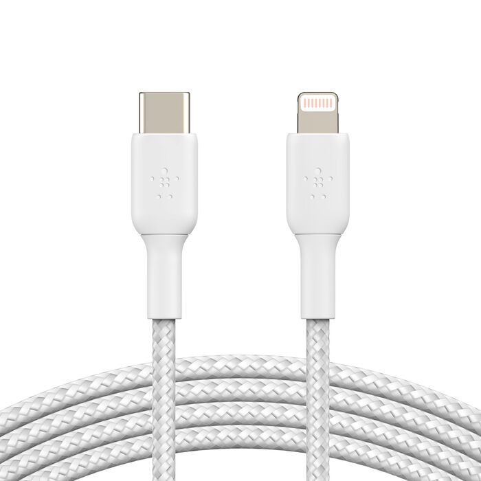 Belkin BoostCharge | Câble à gaine tressée USB-C/Lightning - 1m - Blanc
