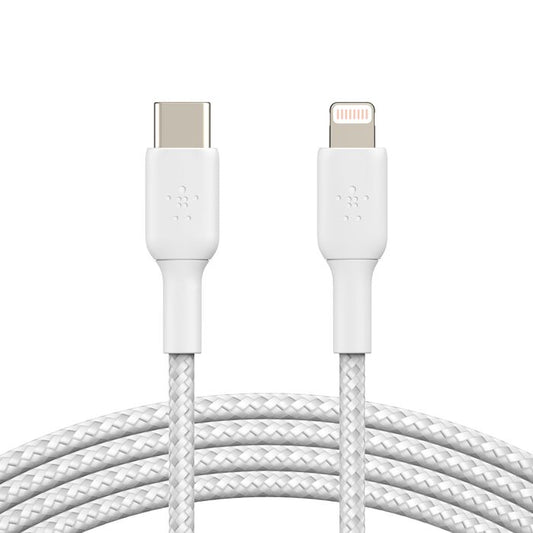 Belkin BoostCharge | Gevlochten USB-C/Lightning-kabel - 1m - Wit