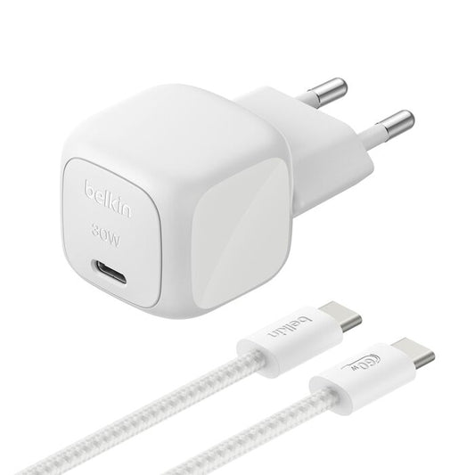 Belkin BoostCharge | USB-C-wandlader (30 W) + USB-C/USB-C-kabel - 2m - Zilver