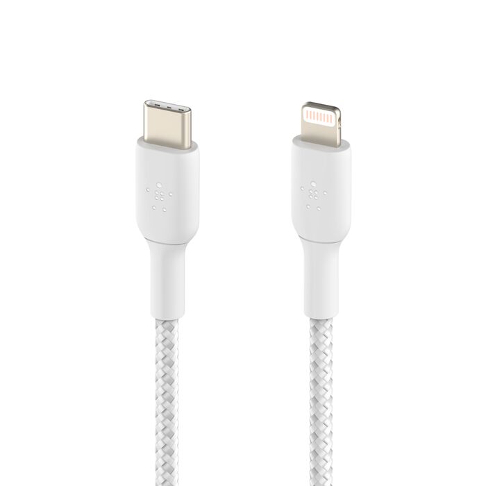 Belkin BoostCharge | Câble à gaine tressée USB-C/Lightning - 1m - Blanc