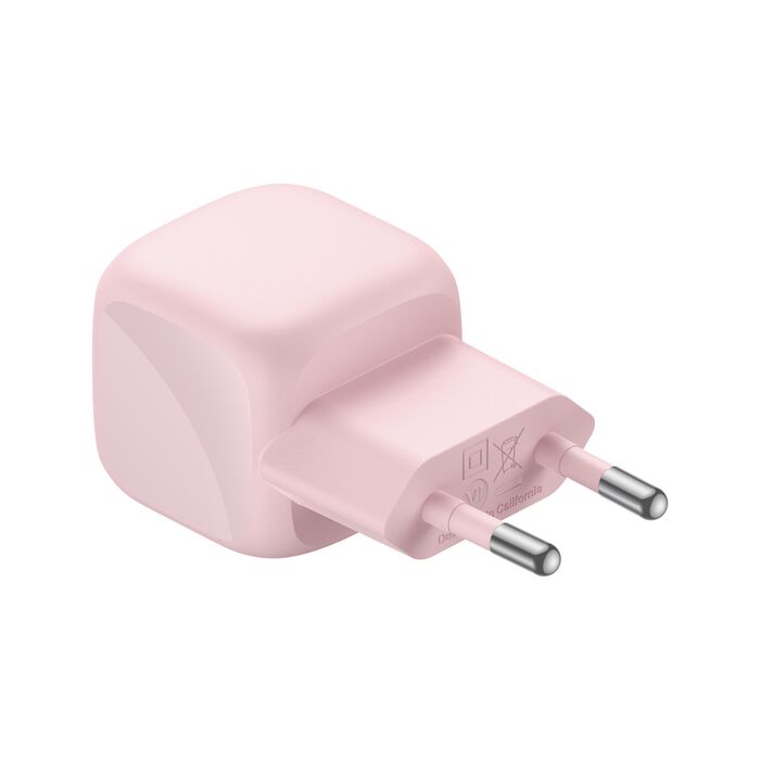 Belkin BoostCharge | USB-C Chargeur secteur (30 W) + câble USB-C/USB-C - 2m - Rose poudré