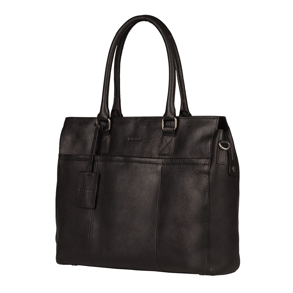 Burkely Leren draagtas voor MacBook 15/16-inch - Antique Avery - Zwart