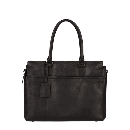 Burkely Leren draagtas voor MacBook 15/16-inch - Antique Avery - Zwart