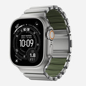 Nomad Stratos bandje - Naturel hardware - 44/45/46/49 mm - Bosgroen