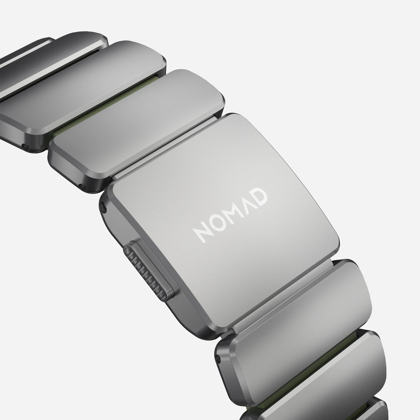 Nomad Stratos bandje - Naturel hardware - 44/45/46/49 mm - Bosgroen