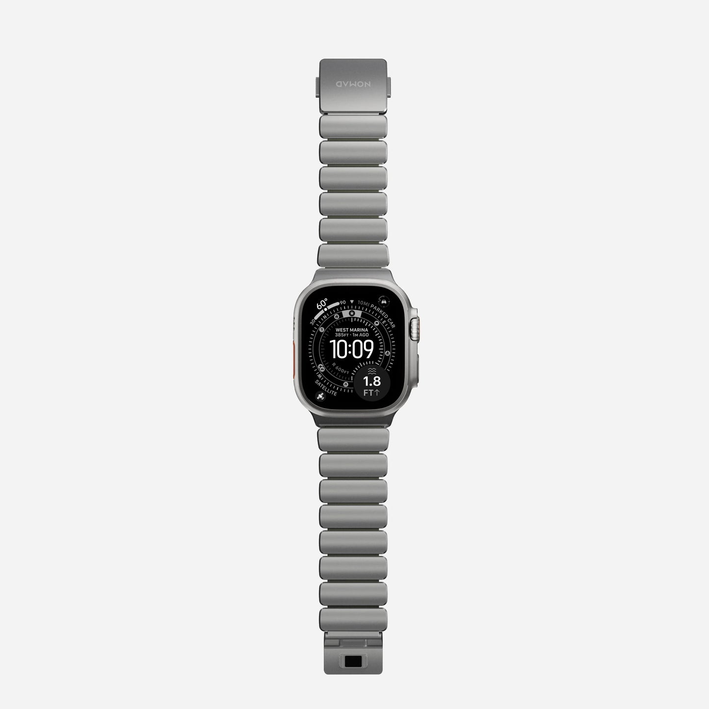 Nomad Stratos bandje - Naturel hardware - 44/45/46/49 mm - Bosgroen