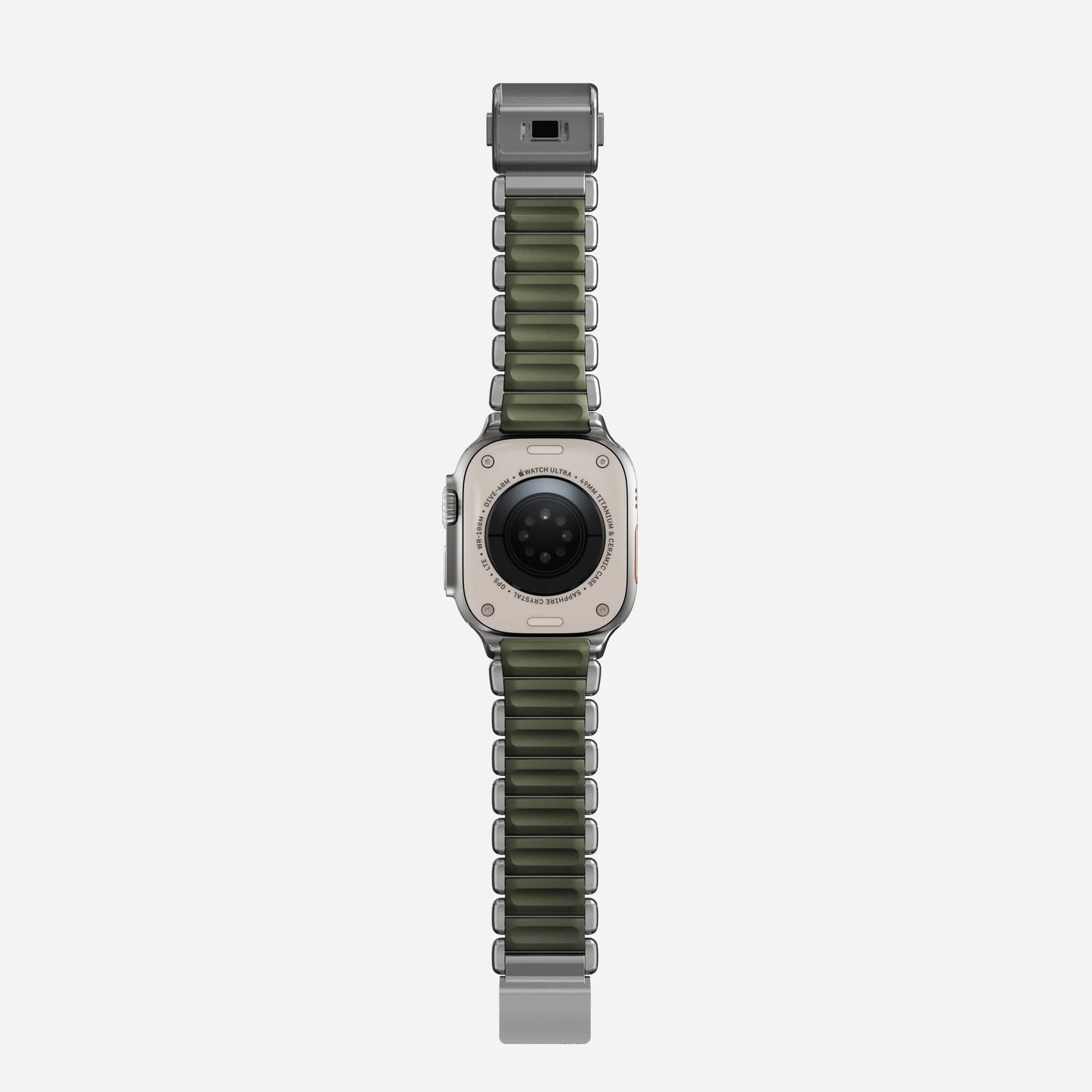 Nomad Stratos bandje - Naturel hardware - 44/45/46/49 mm - Bosgroen