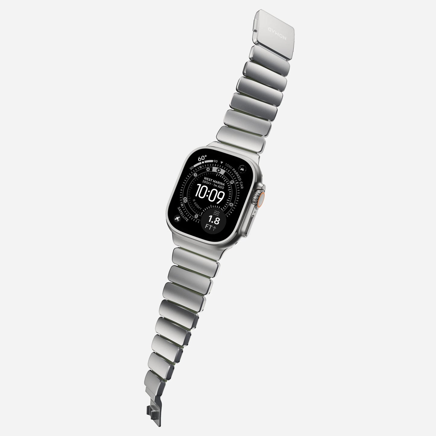 Nomad Stratos bandje - Naturel hardware - 44/45/46/49 mm - Bosgroen