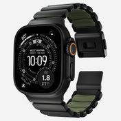 Nomad Stratos bandje - Zwarte hardware - 44/45/46/49 mm - Bosgroen