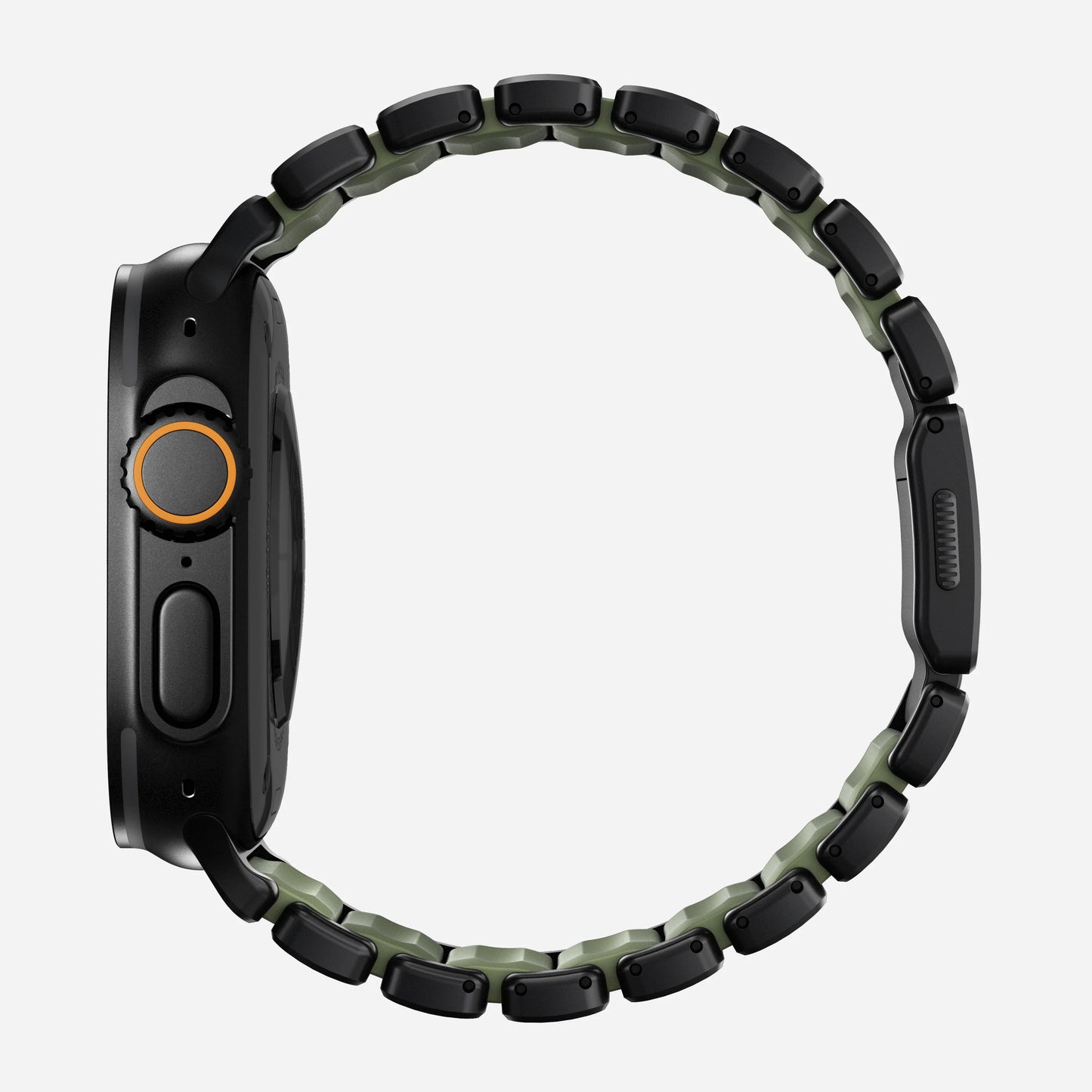 Nomad Stratos bandje - Zwarte hardware - 44/45/46/49 mm - Bosgroen