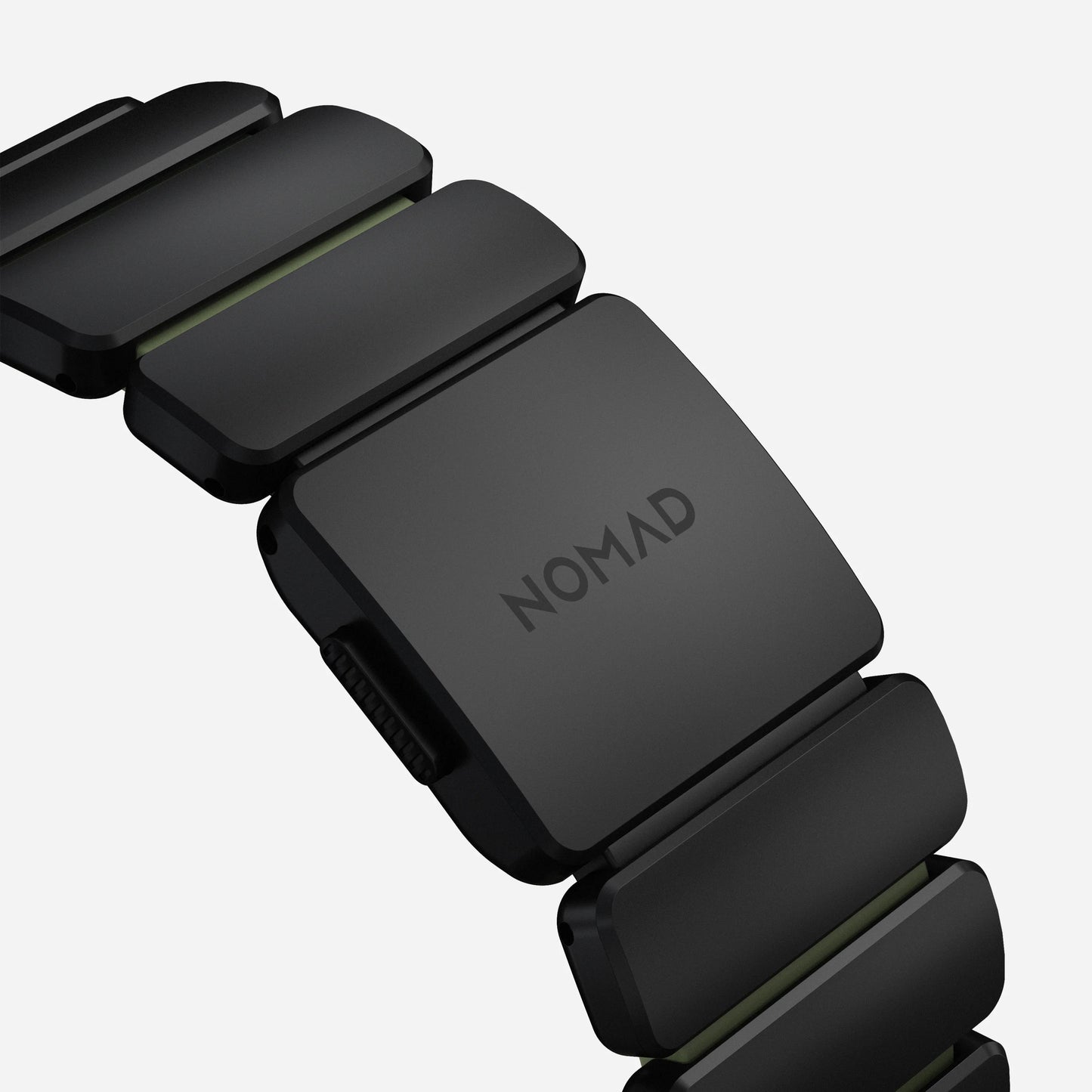 Nomad Stratos bandje - Zwarte hardware - 44/45/46/49 mm - Bosgroen