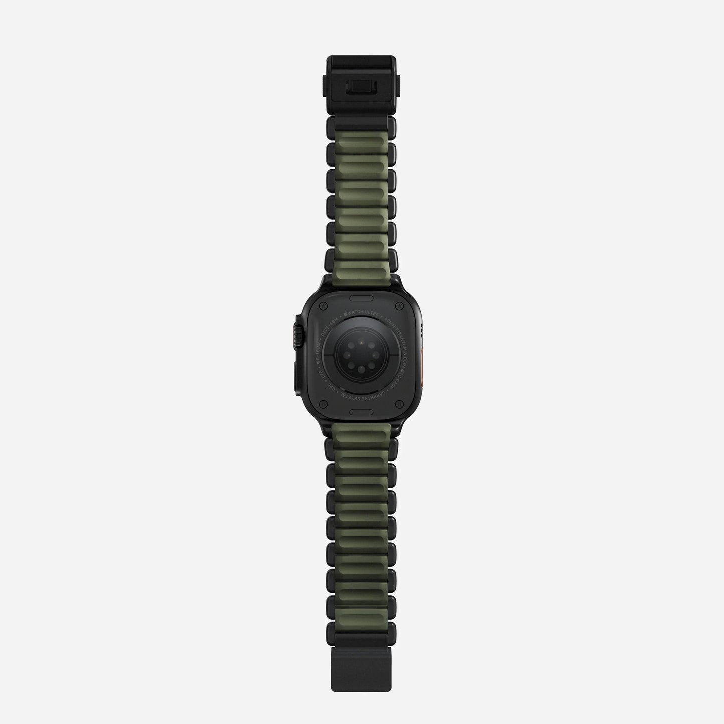 Nomad Stratos bandje - Zwarte hardware - 44/45/46/49 mm - Bosgroen
