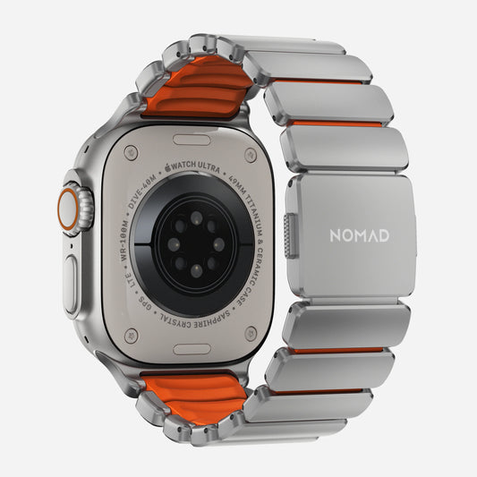 Nomad Stratos bandje - Naturel hardware - 45/49mm - Oranje
