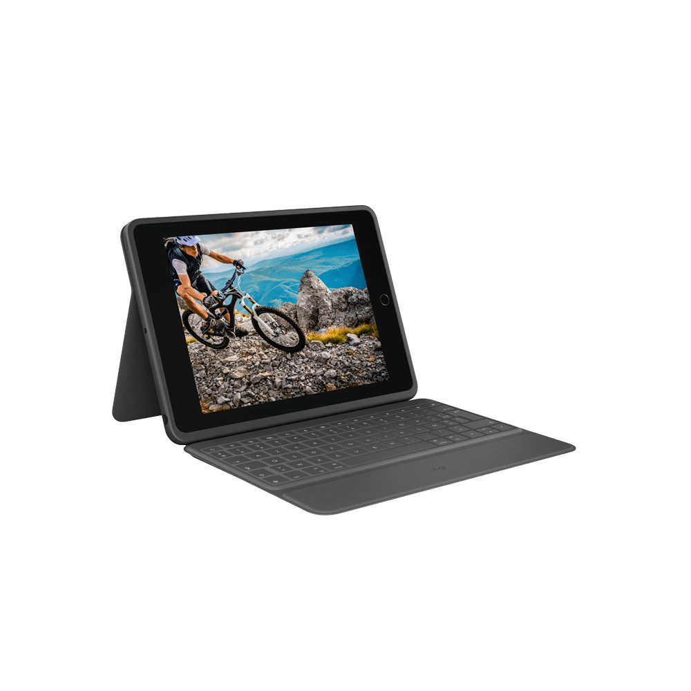 Logitech Rugged Folio - Keyboard Case pour iPad 10,2 pouces (7e/8e/9e gén.) - FR (Azerty) - Graphite