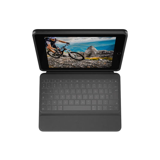 Logitech Rugged Folio - Keyboard Case voor 10,2-inch iPad (7e/8e/9e gen.) - FR (Azerty) - Graphite
