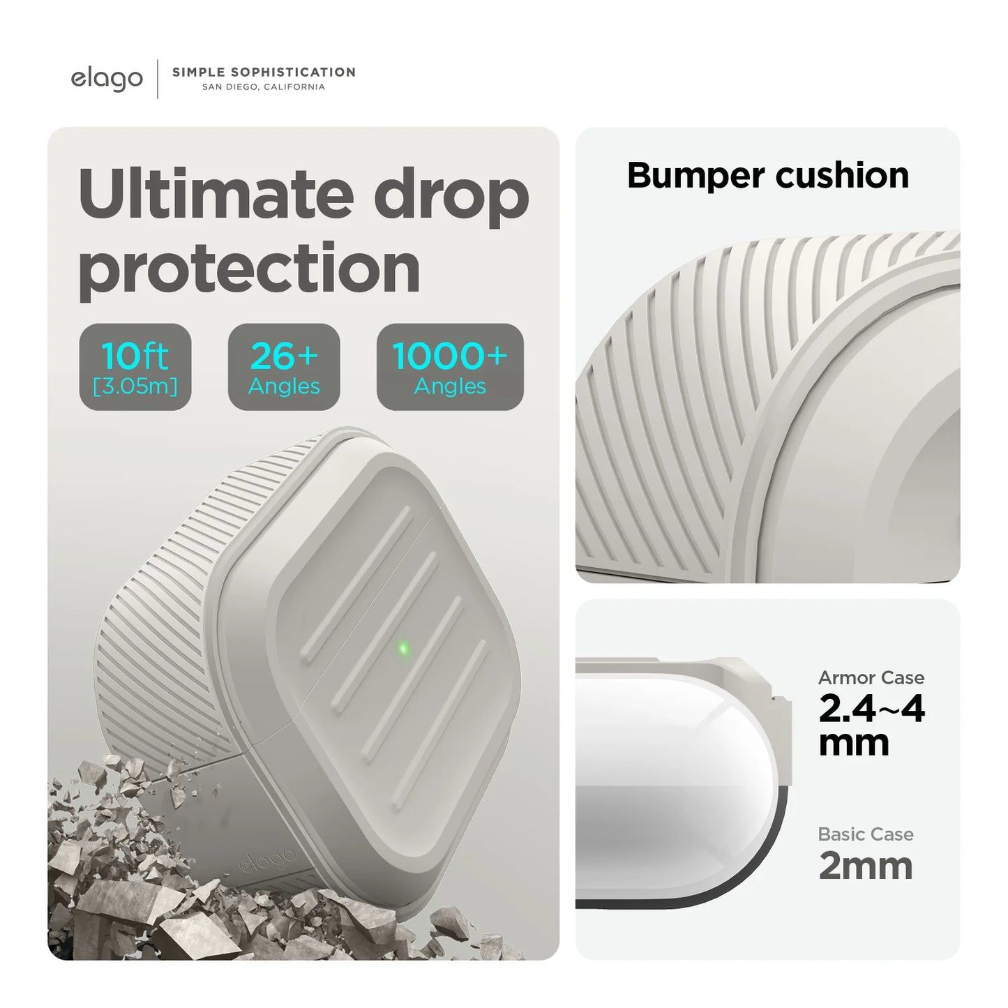 EOL Elago Armor Hang Case voor Airpods Pro (2e gen.) - Zwart