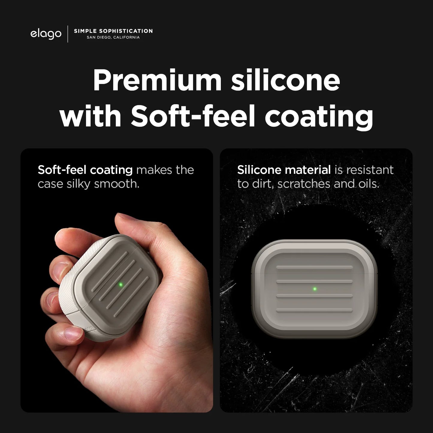 EOL Elago Armor Hang Case voor Airpods Pro (2e gen.) - Stone