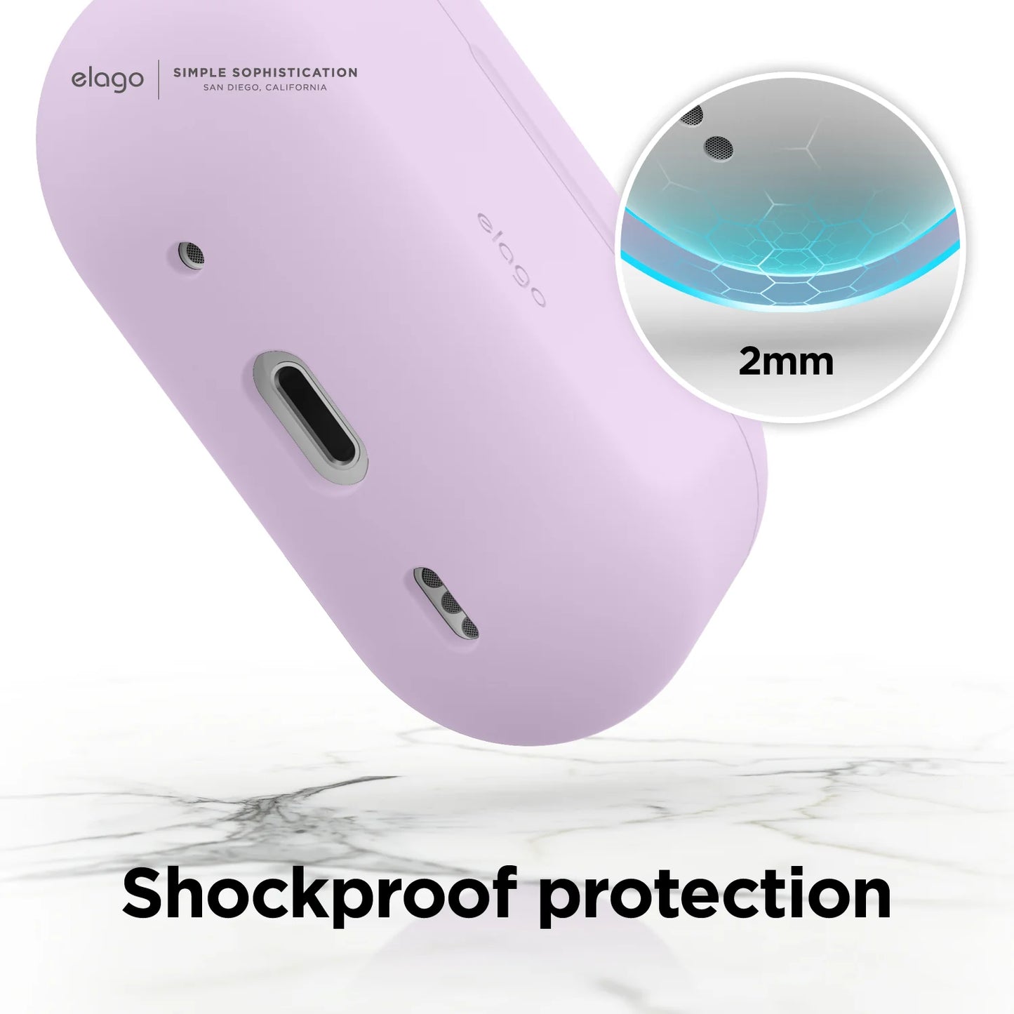 EOL Elago Silicone Hang Case voor AirPods Pro (2e gen.) - Wit (Nightglow Blue)