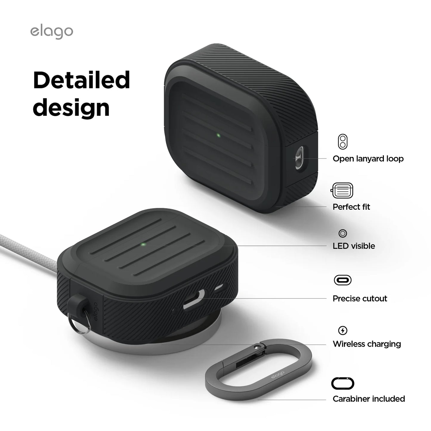 Elago Armor Hang Case pour Airpods Pro (3e gén.) - Stone