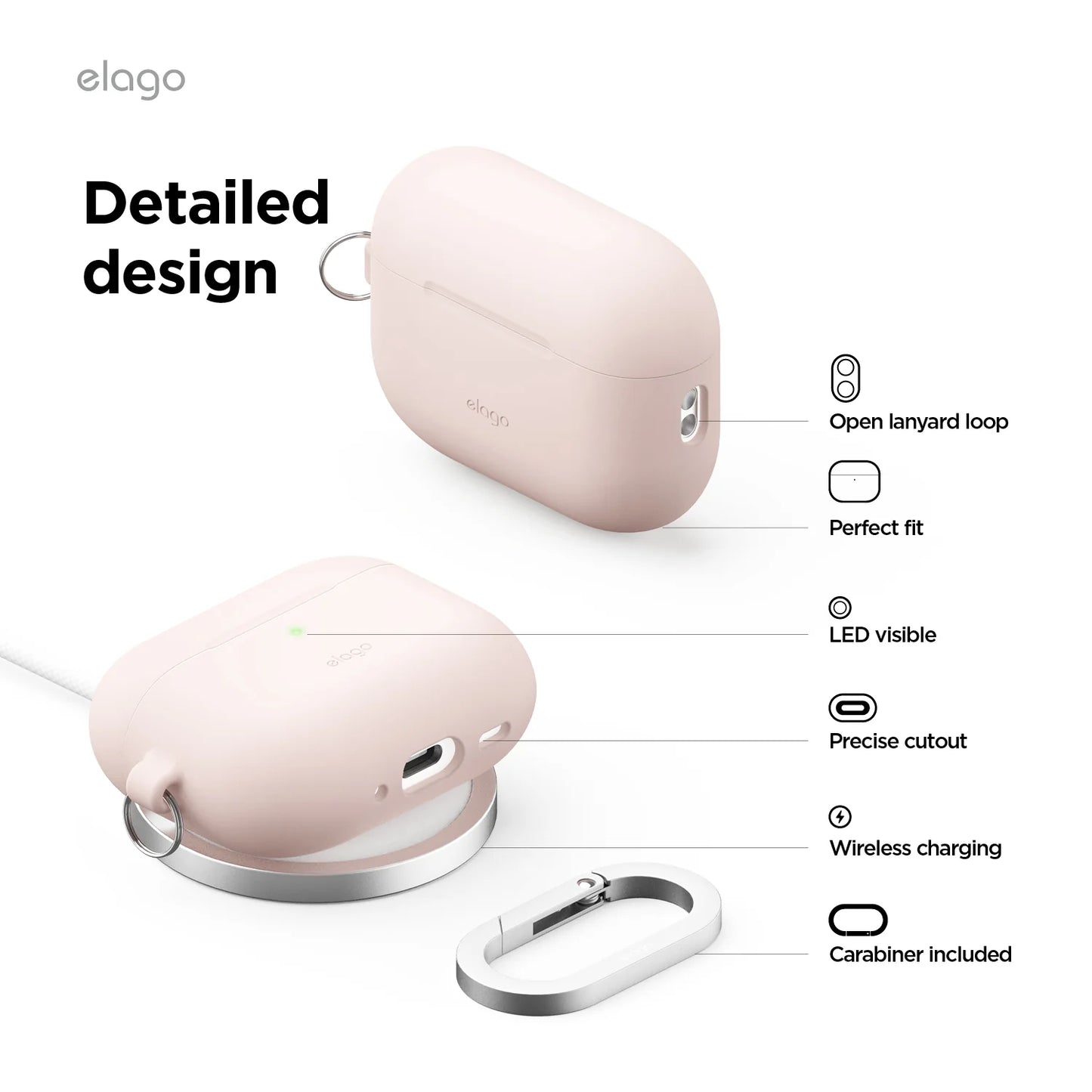 Elago Silicone Hang Case pour AirPods Pro (3e gén.) - Rose