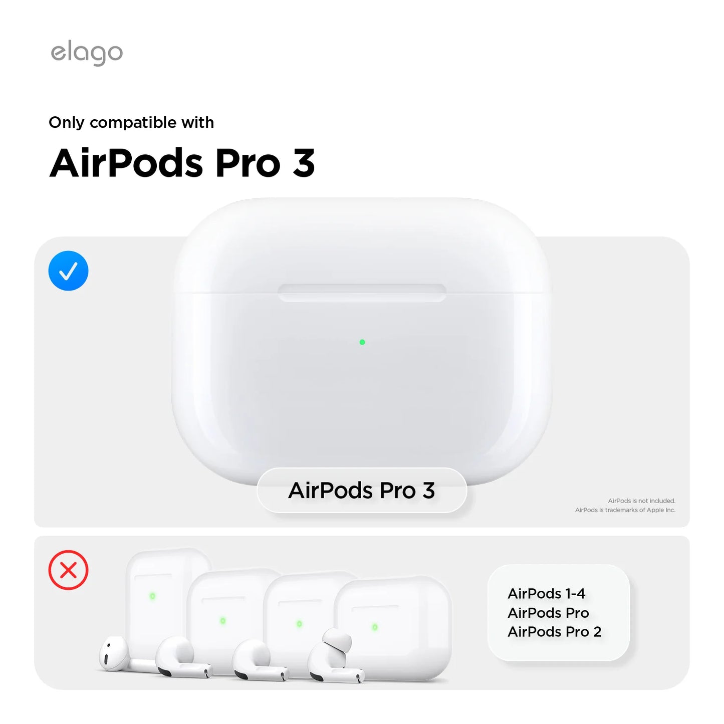 Elago Silicone Hang Case pour AirPods Pro (3e gén.) - Blanc (Nightglow Blue)
