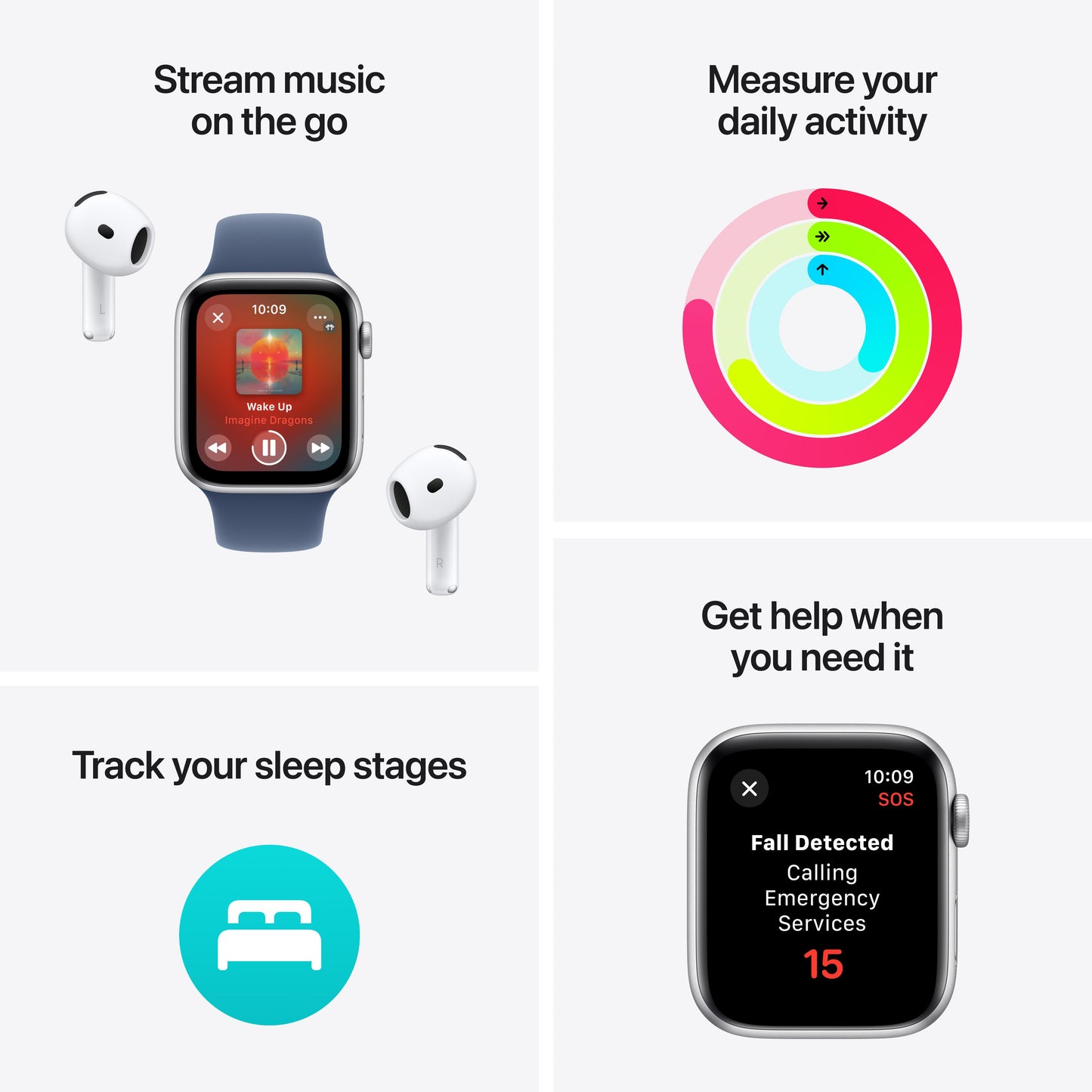 EOL Apple Watch SE GPS + Cellular, Boîtier en aluminium minuit de 44 mm, Boucle Sport encre violette