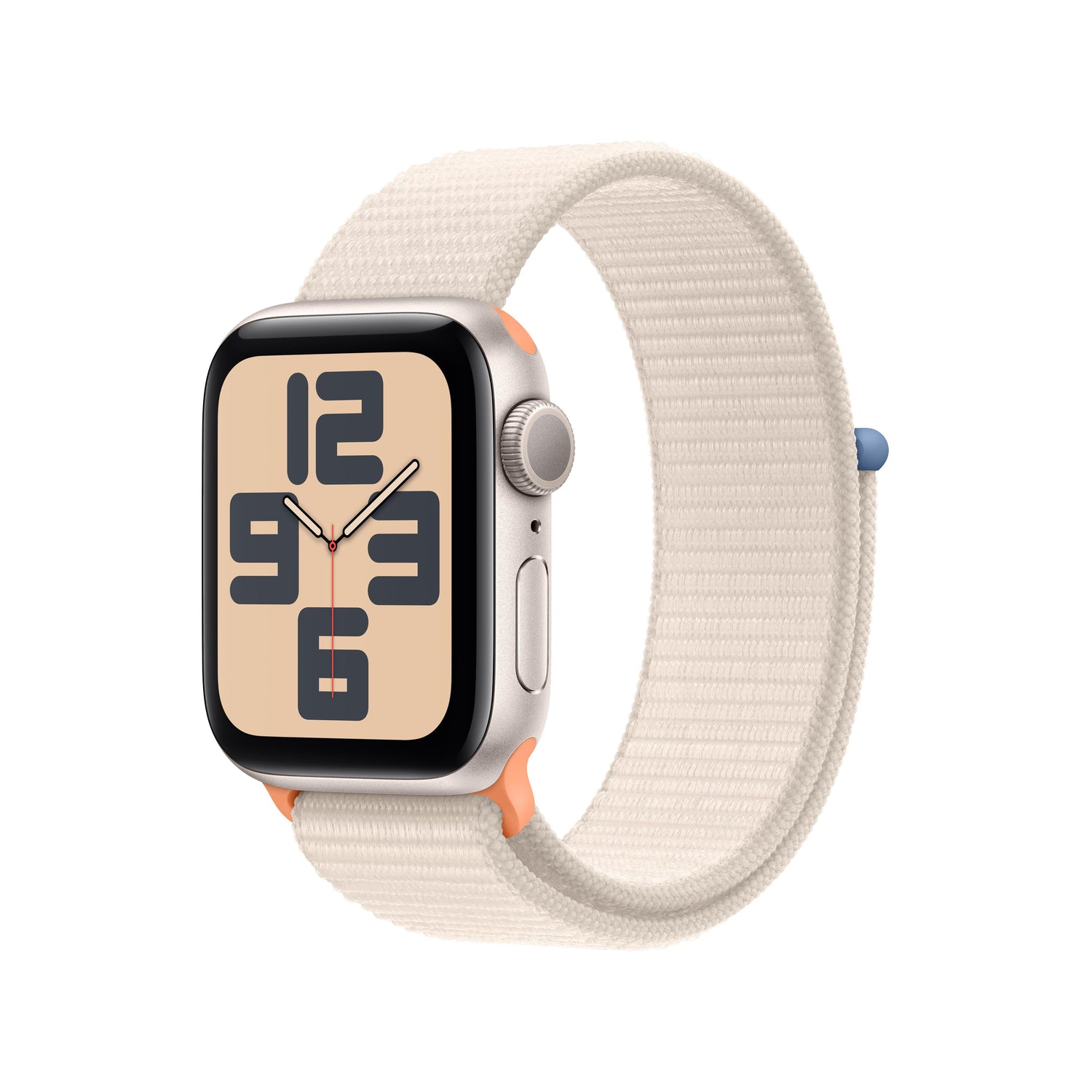 Apple Watch SE (GPS) • 40‐mm kast van sterrenlicht aluminium • Sterrenlicht geweven sportbandje