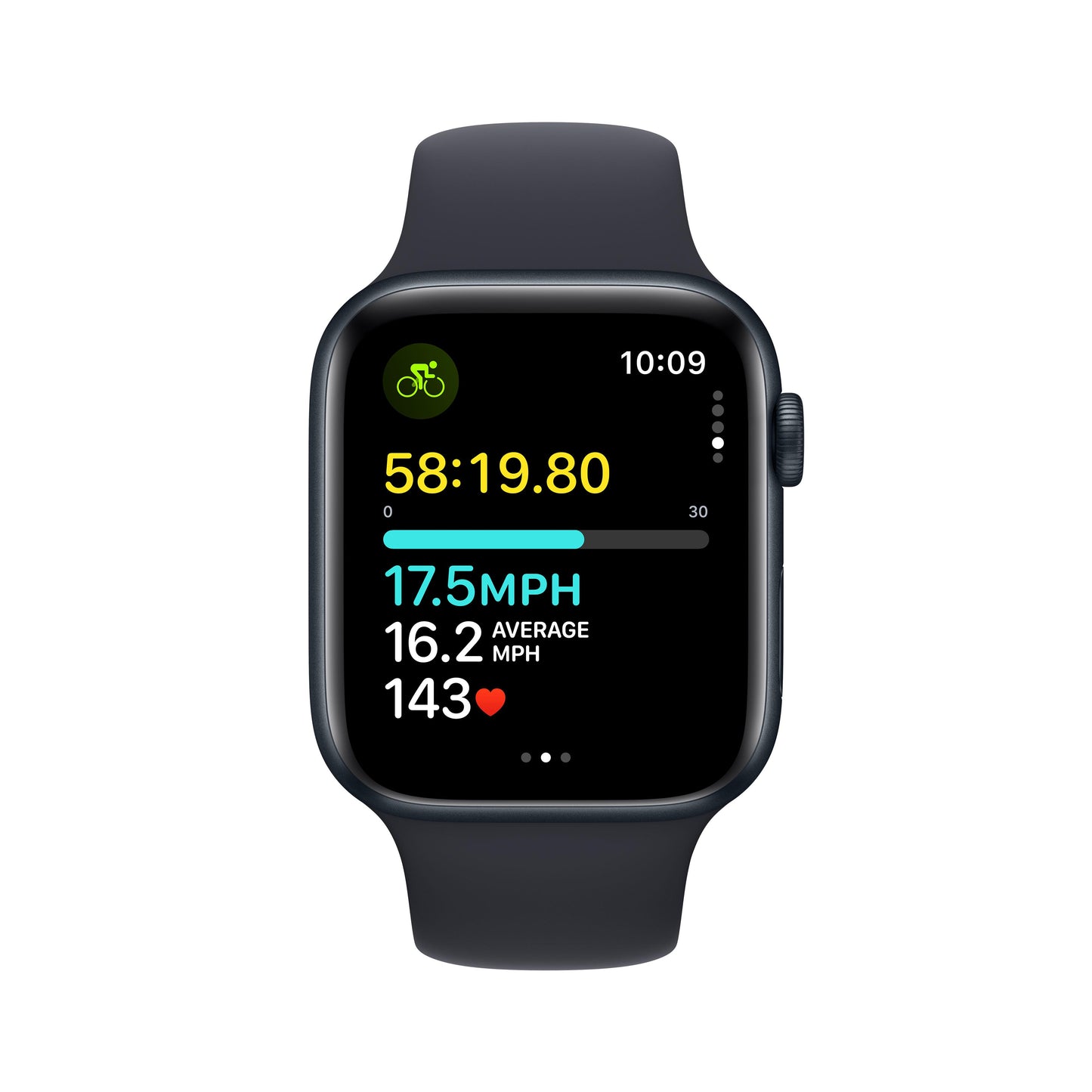 Apple Watch SE GPS, Boîtier en aluminium minuit de 44 mm, Bracelet Sport minuit - S/M