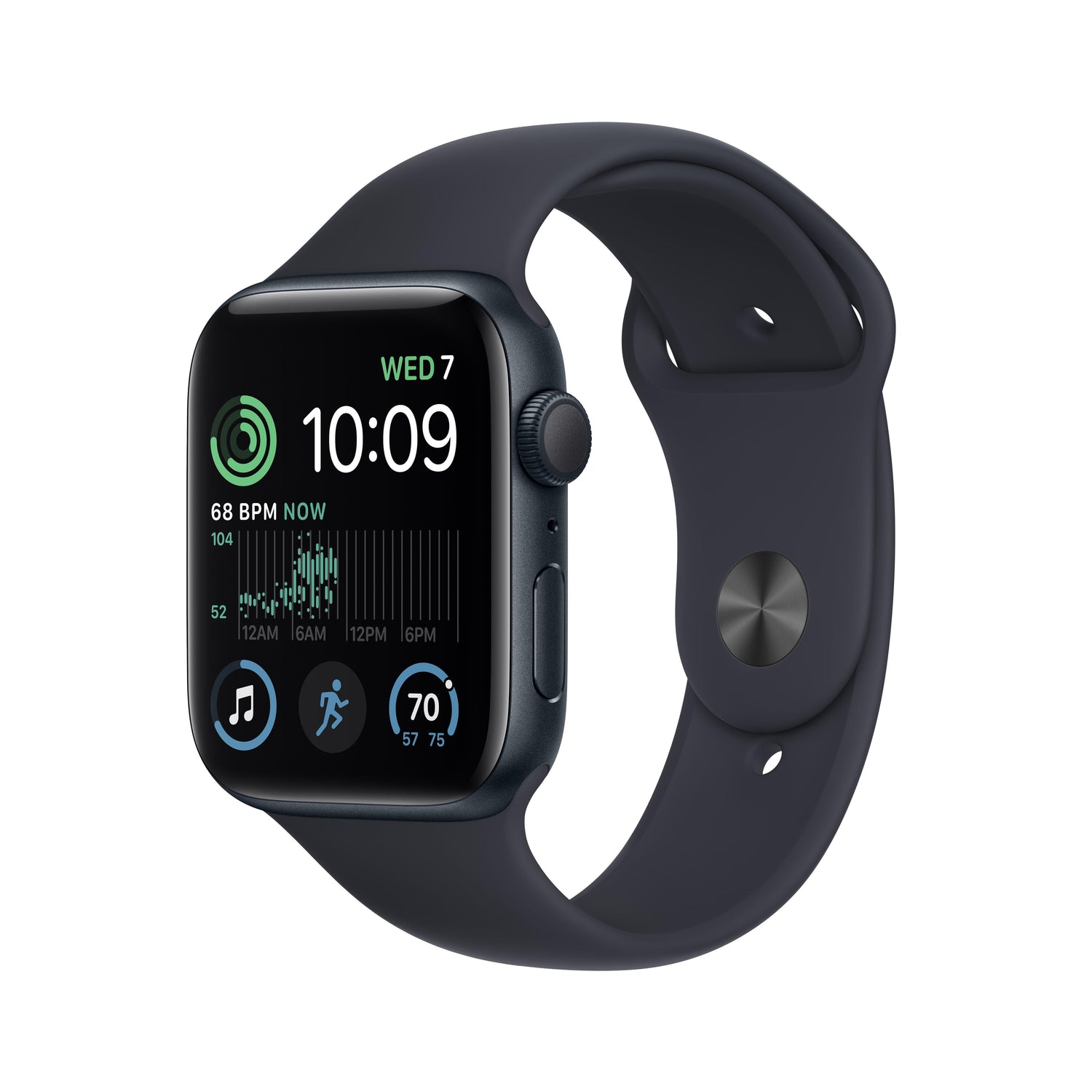 EOL Apple Watch SE (GPS) • Boîtier en aluminium minuit de 44mm • Bracelet Sport minuit