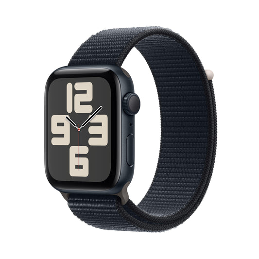 EOL Apple Watch SE (GPS) • 44‐mm kast van middernacht aluminium • Middernacht geweven sportbandje