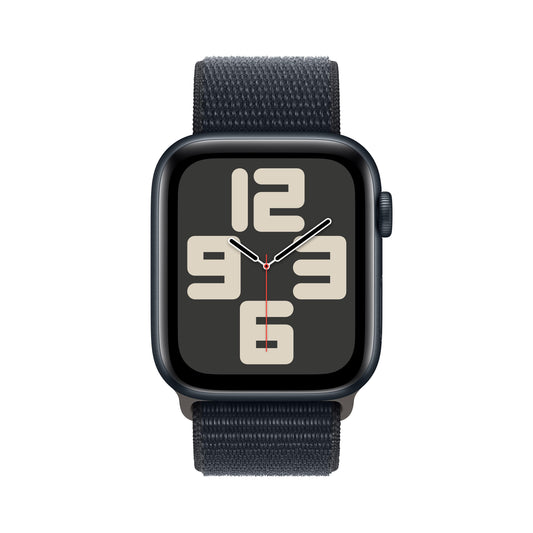 EOL Apple Watch SE (GPS) • 44‐mm kast van middernacht aluminium • Middernacht geweven sportbandje