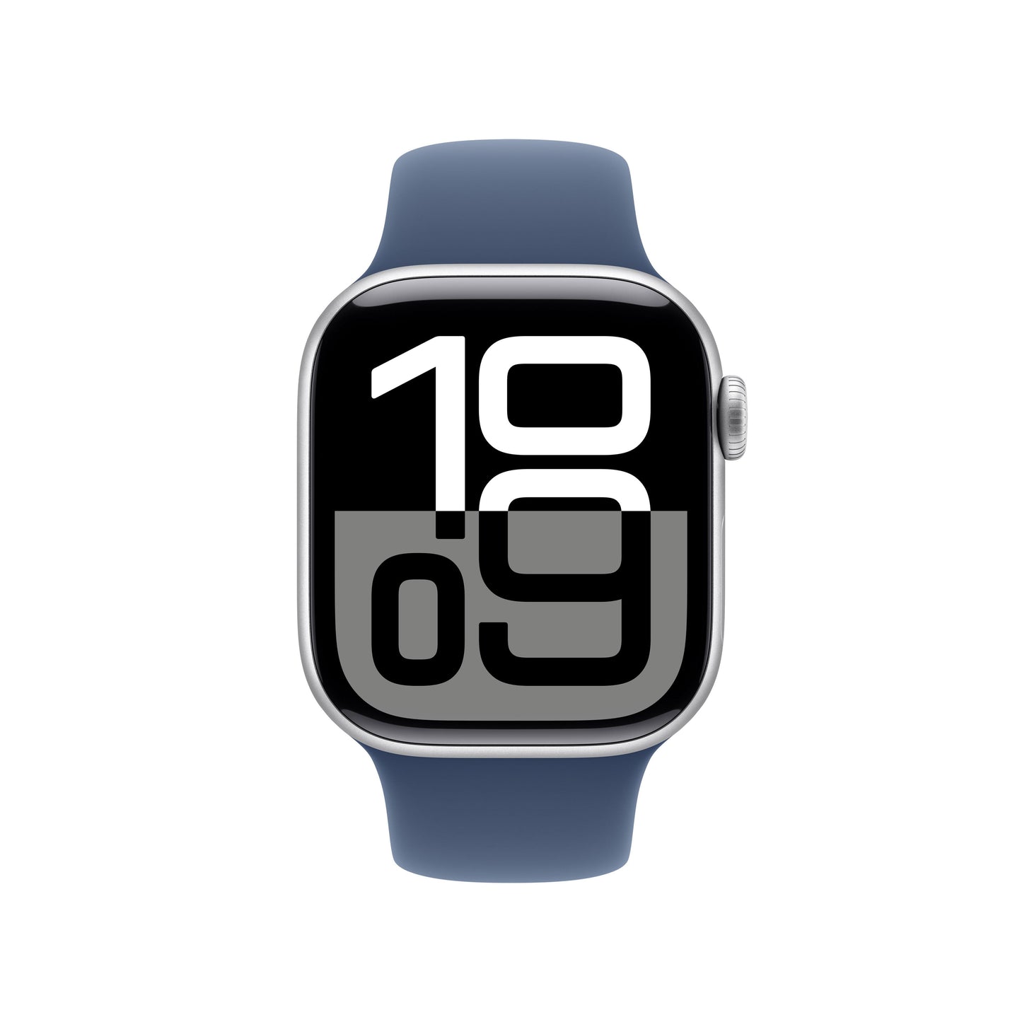 EOL Apple Watch Series 10 (GPS) • 42‐mm kast van zilverkleurig aluminium • Denim sportbandje - S/M