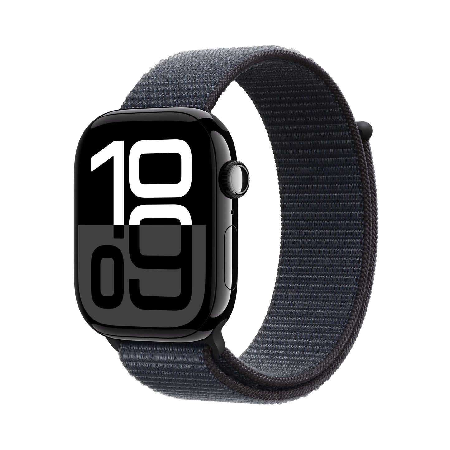 EOL Apple Watch Series 10 (GPS) • Boîtier en aluminium noir de jais de 46 mm • Boucle Sport Encre violette