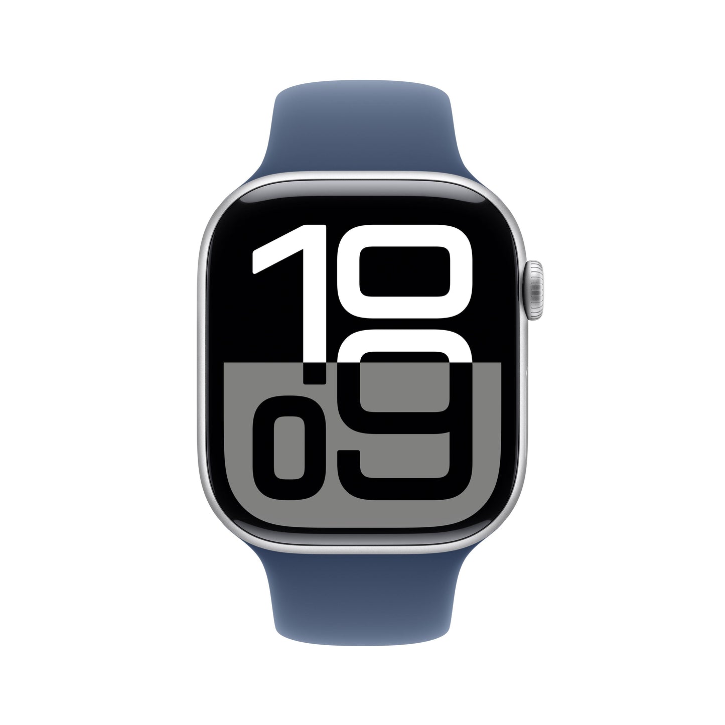 EOL Apple Watch Series 10 (GPS + Cellular) • 46‐mm kast van zilverkleurig aluminium • Denim sportbandje - M/L