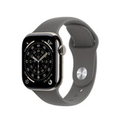 Apple Watch Series 11 (GPS + Cellular) • Boîtier en titane naturel 42 mm • Bracelet Sport Gris minéral - S/M