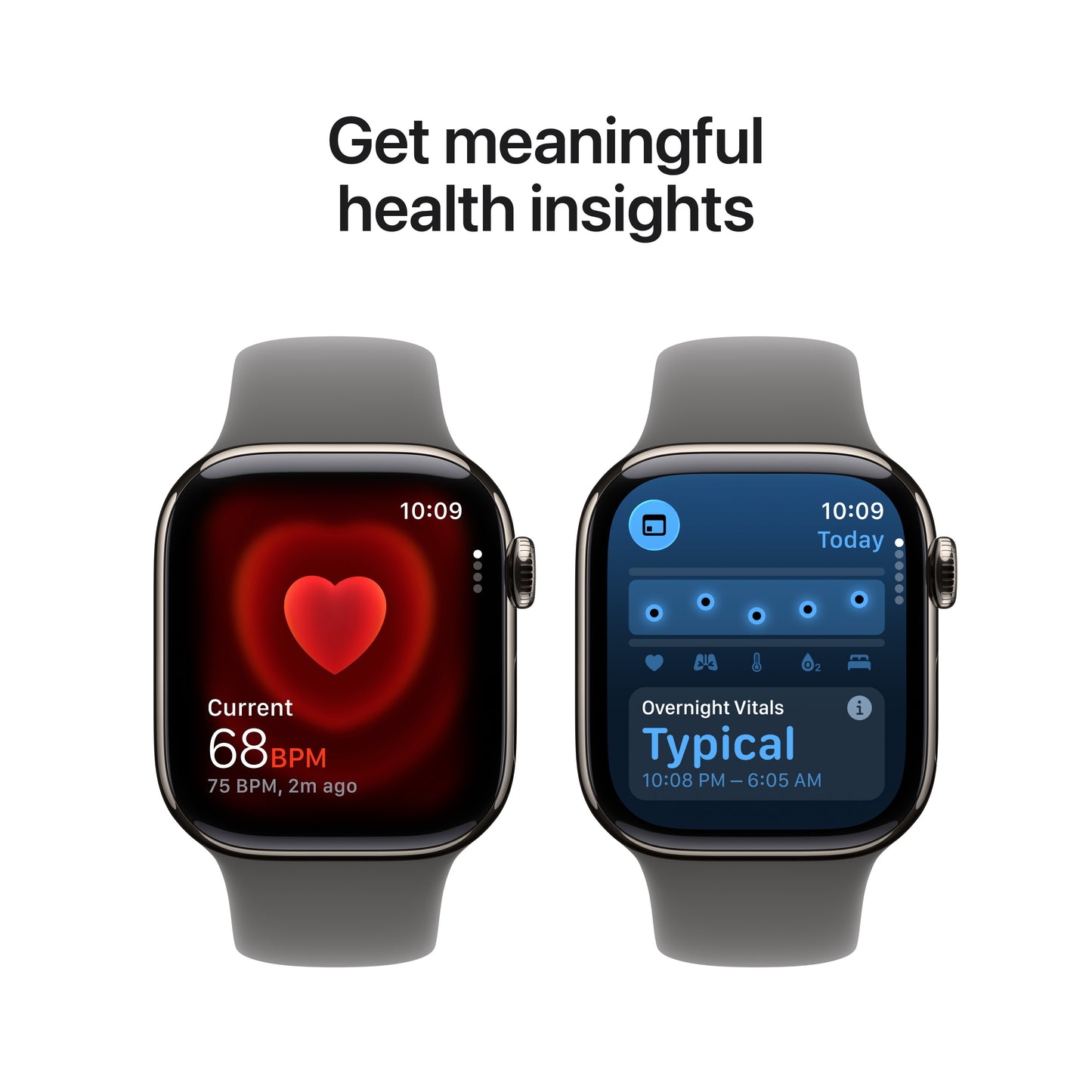 Apple Watch Series 11 (GPS + Cellular) • Boîtier en titane naturel 42 mm • Bracelet Sport Gris minéral - M/L