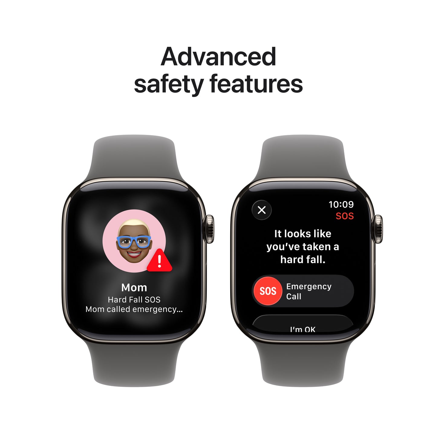 Apple Watch Series 11 (GPS + Cellular) • Boîtier en titane naturel 42 mm • Bracelet Sport Gris minéral - S/M
