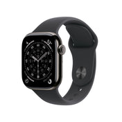 Apple Watch Series 11 (GPS + Cellular) • Boîtier en titane ardoise 42 mm • Bracelet Sport Noir - S/M